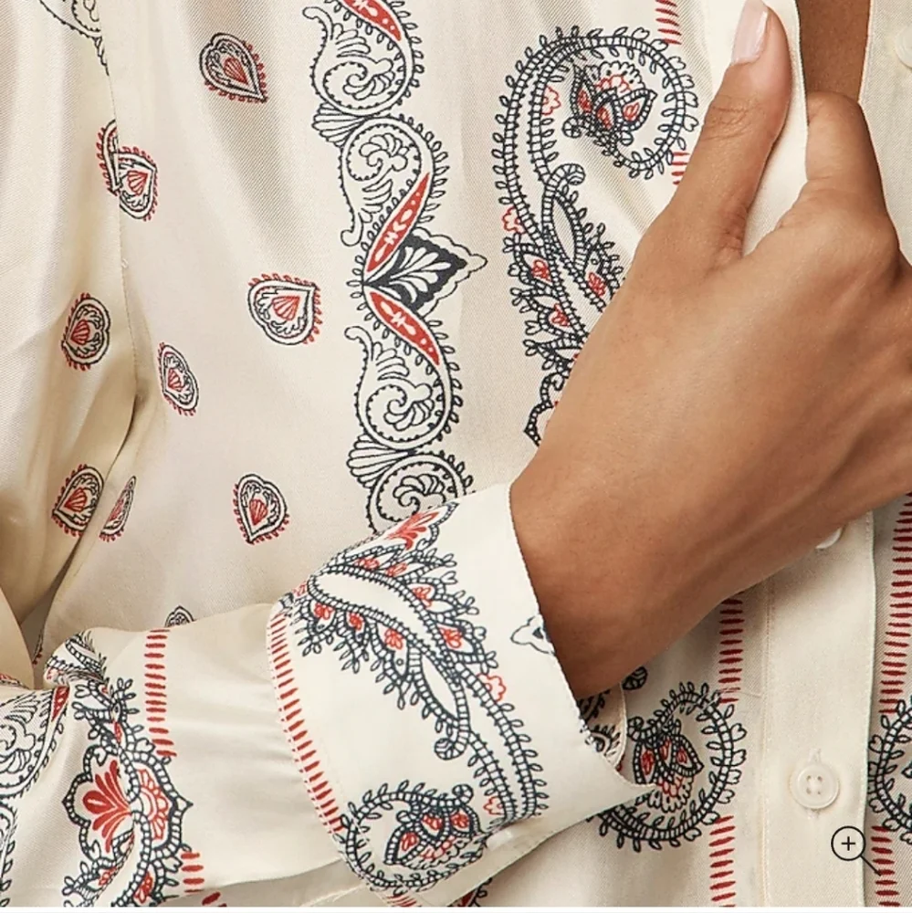 J Crew Drapey paisley-print shirt CD037 NWT Size XXS